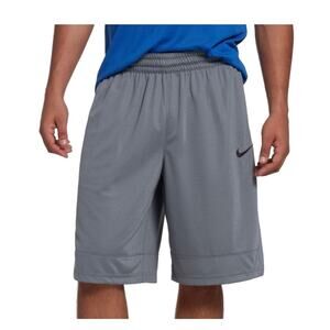 Nike Dri-Fit Mens Gray Athletic Workout Basketball Shorts With Drawstrings Large